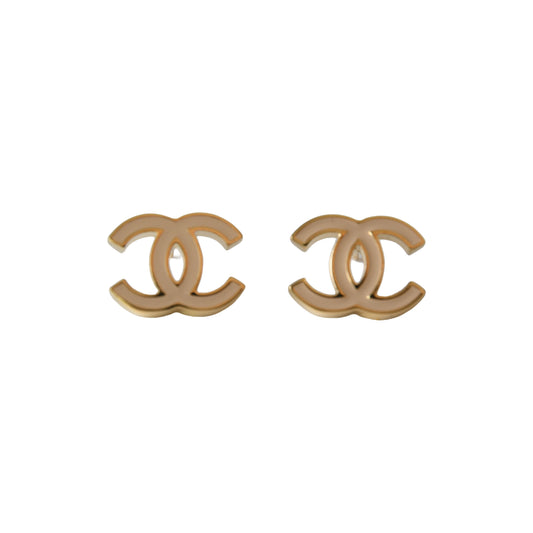 Chanel Metal Enamel CC Earrings Gold