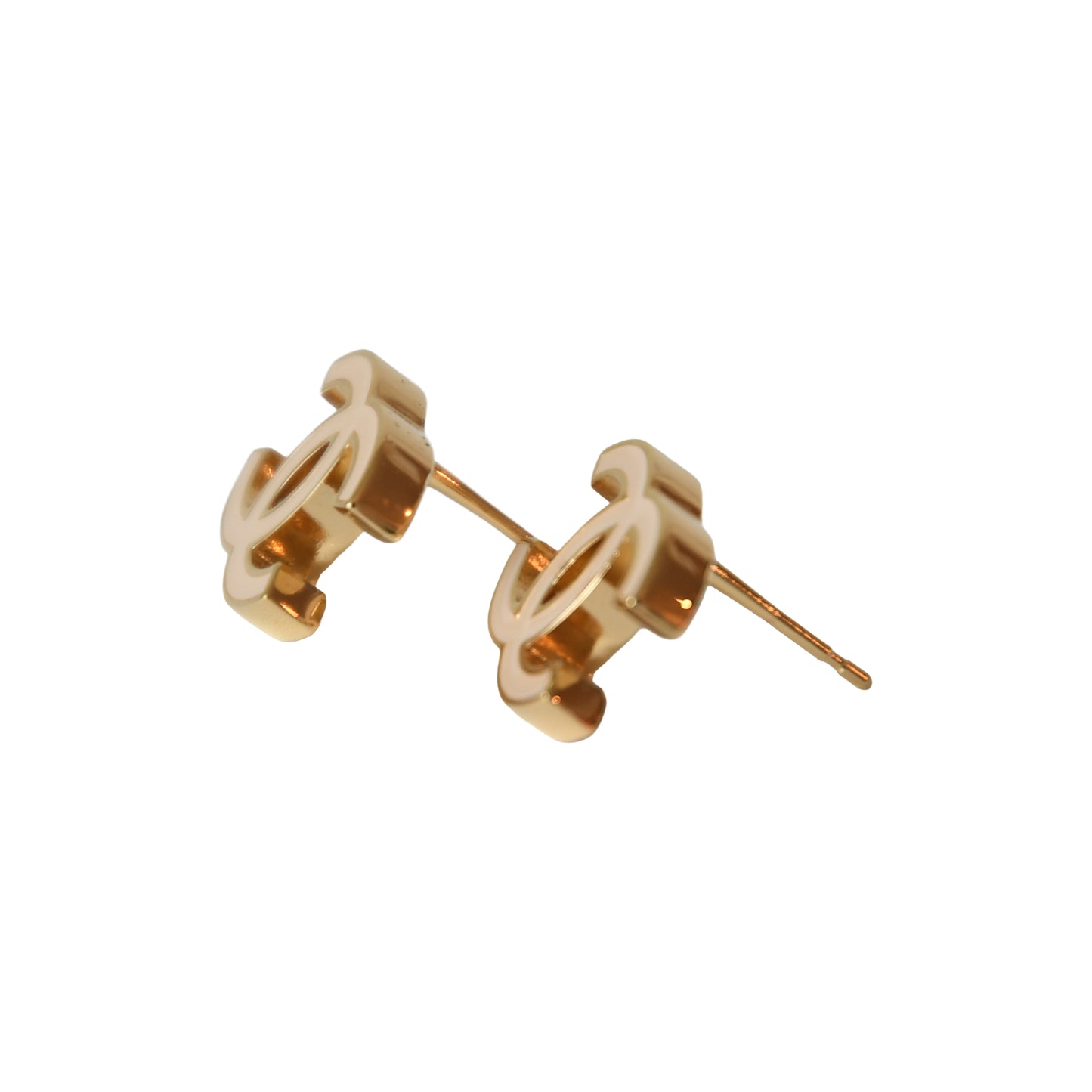 Chanel Metal Enamel CC Earrings Gold