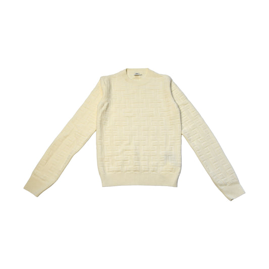 Hermes "H" Jacquard Sweater Blanc Casse