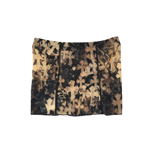 Chrome Hearts Waterfall Cross Patch Print Mesh Mini Skirt