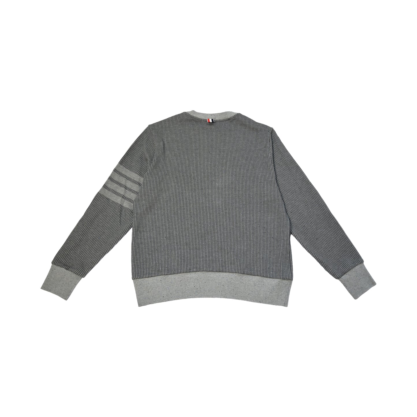 Thom Browne Waffle Knit 4-Bar Crewneck Sweater Grey