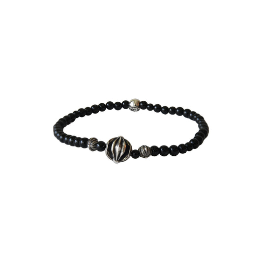 Chrome Hearts Onyx Bead Bracelet Black