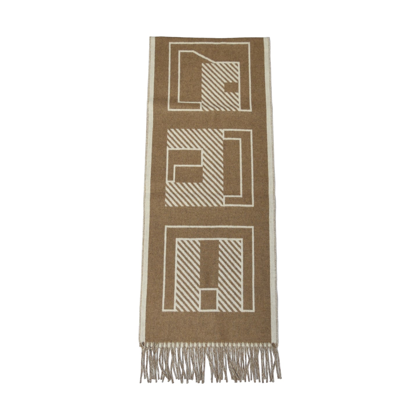 Hermes Casaque Lettres au Carre Scarf Puce Ivoire