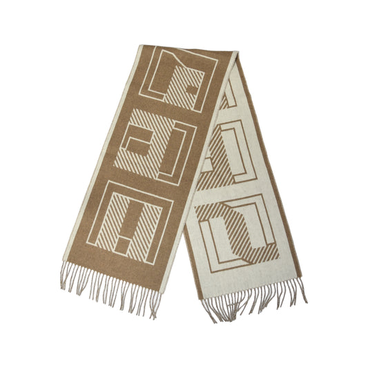 Hermes Casaque Lettres au Carre Scarf Puce Ivoire