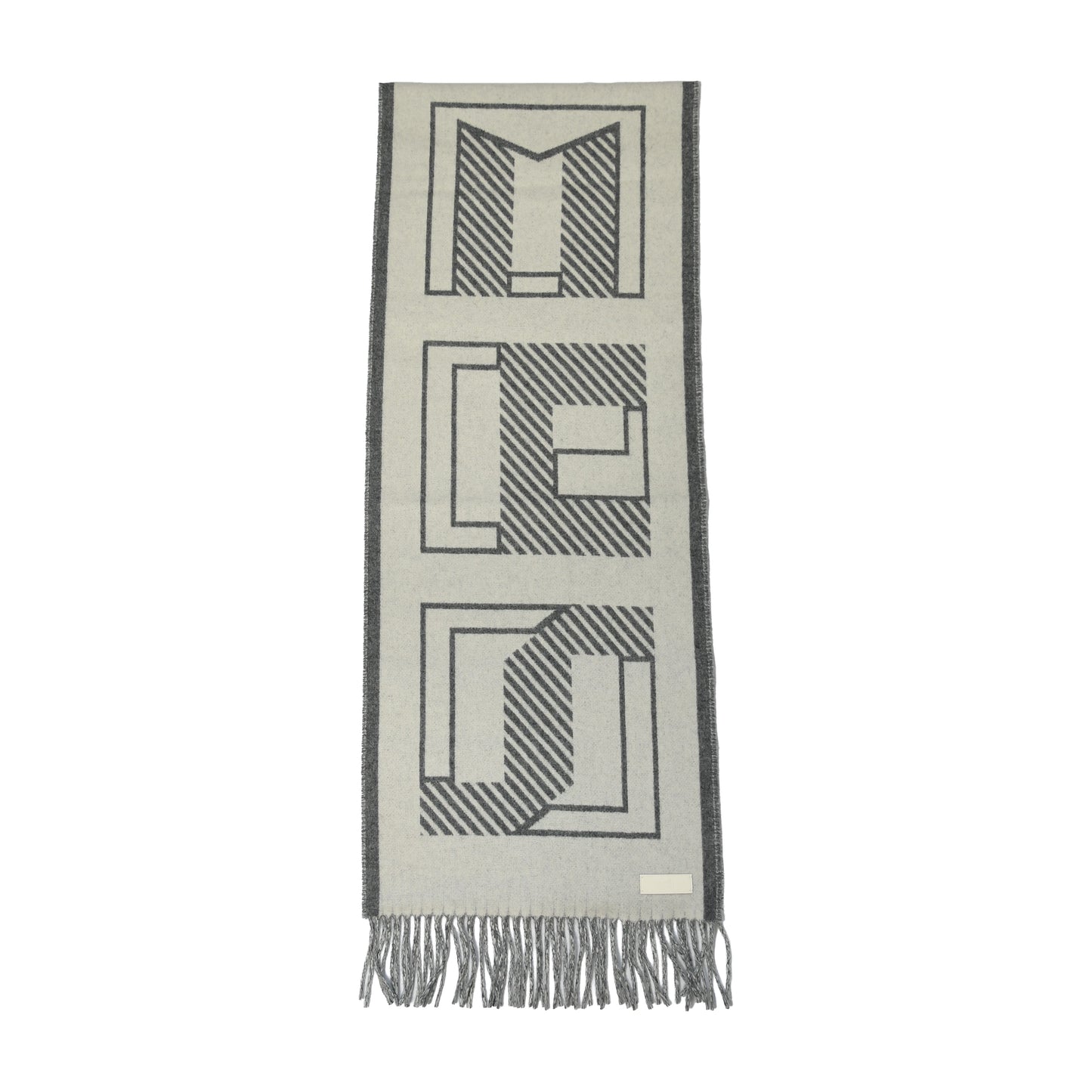 Hermes Casaque Lettres au Carre Scarf Ivoire Gris Flanelle