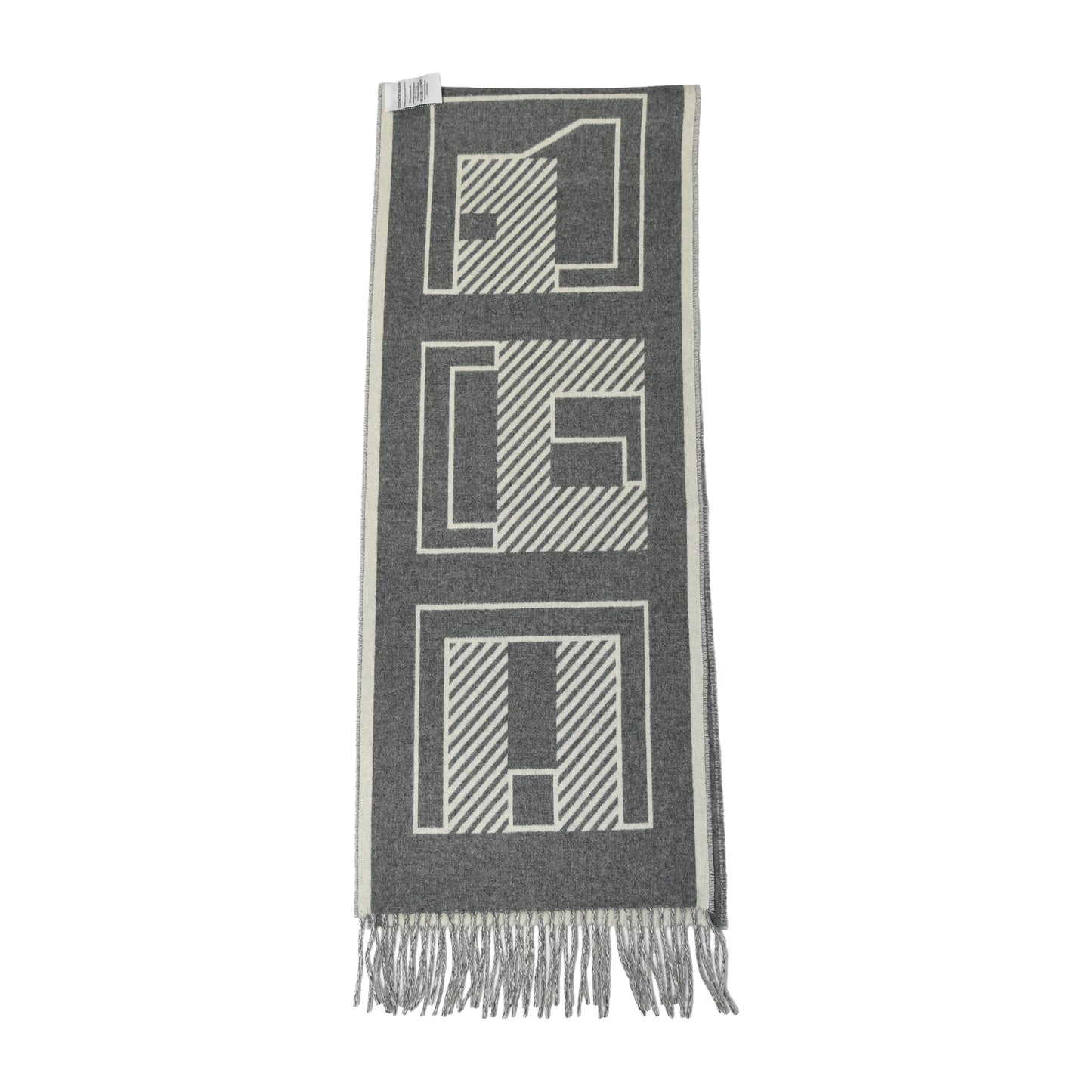 Hermes Casaque Lettres au Carre Scarf Ivoire Gris Flanelle
