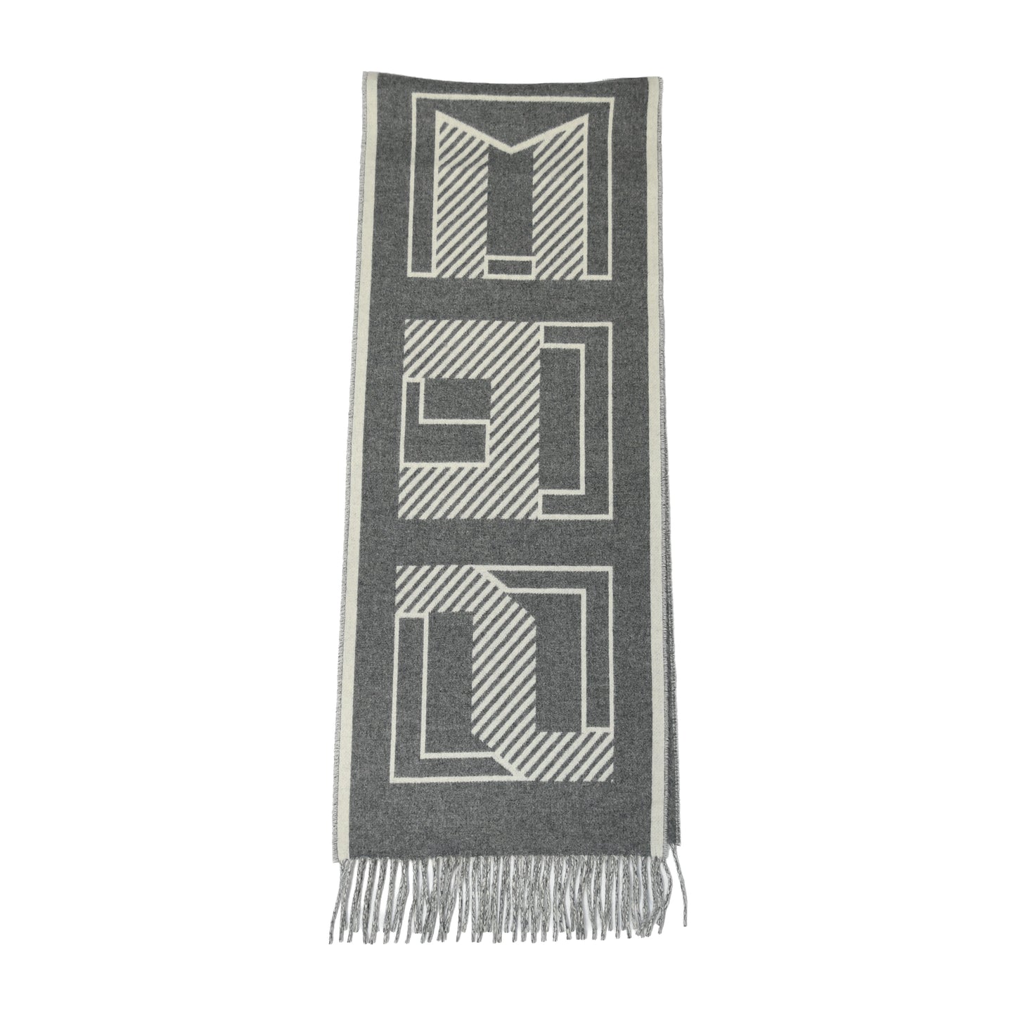 Hermes Casaque Lettres au Carre Scarf Ivoire Gris Flanelle