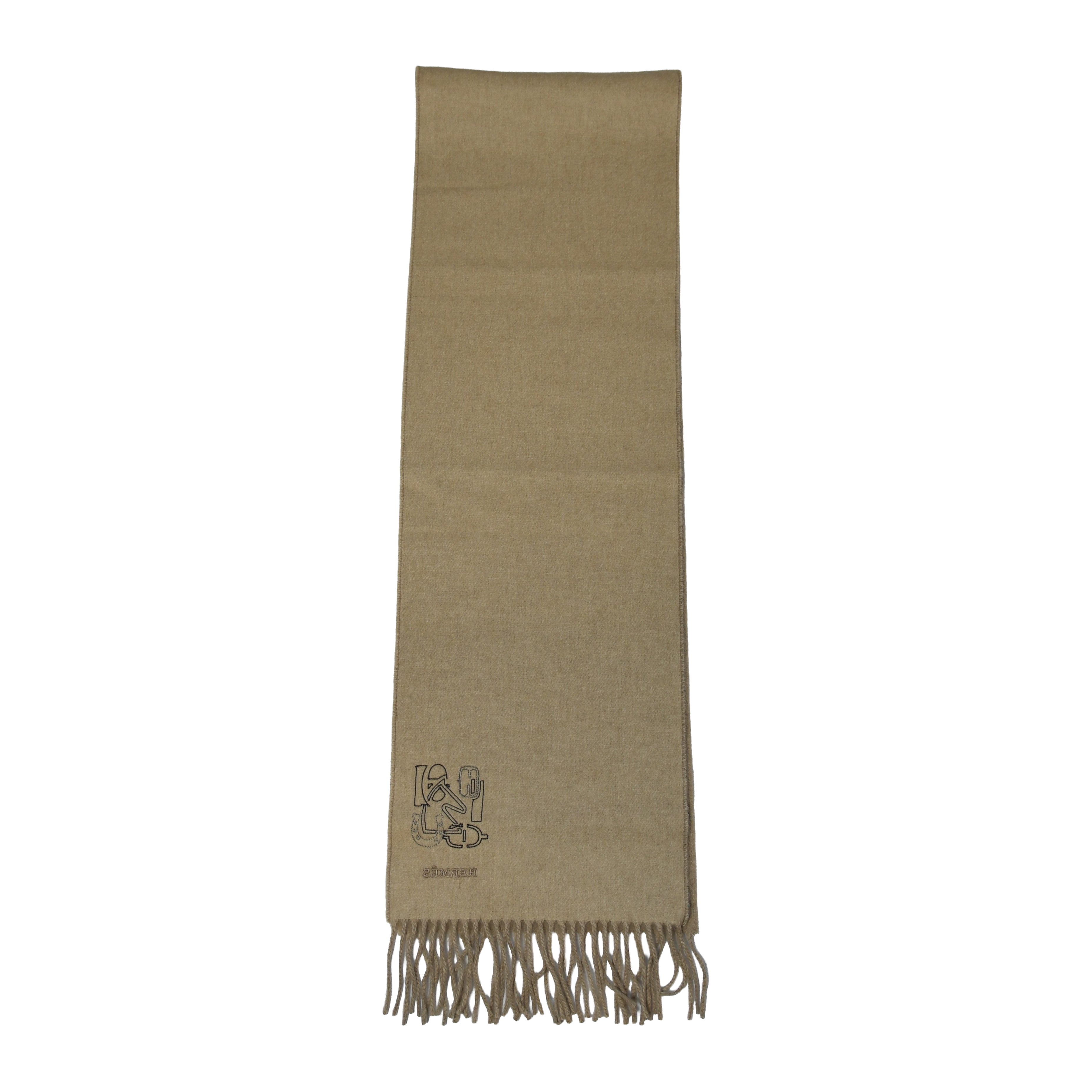 Hermes Cashmere Recto-Verso PM H Puzzle Naturel Beige Chine