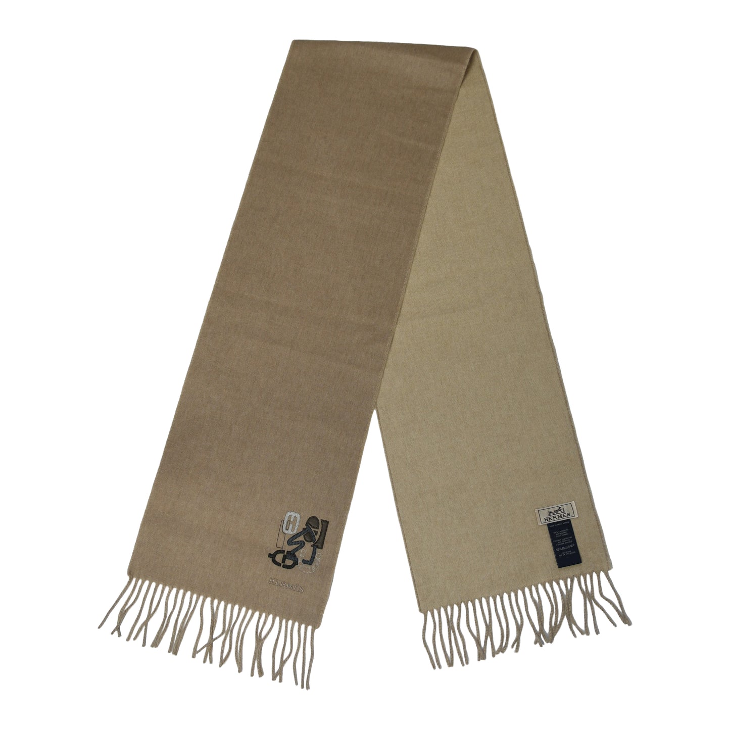 Hermes Cashmere Recto-Verso PM H Puzzle Naturel Beige Chine