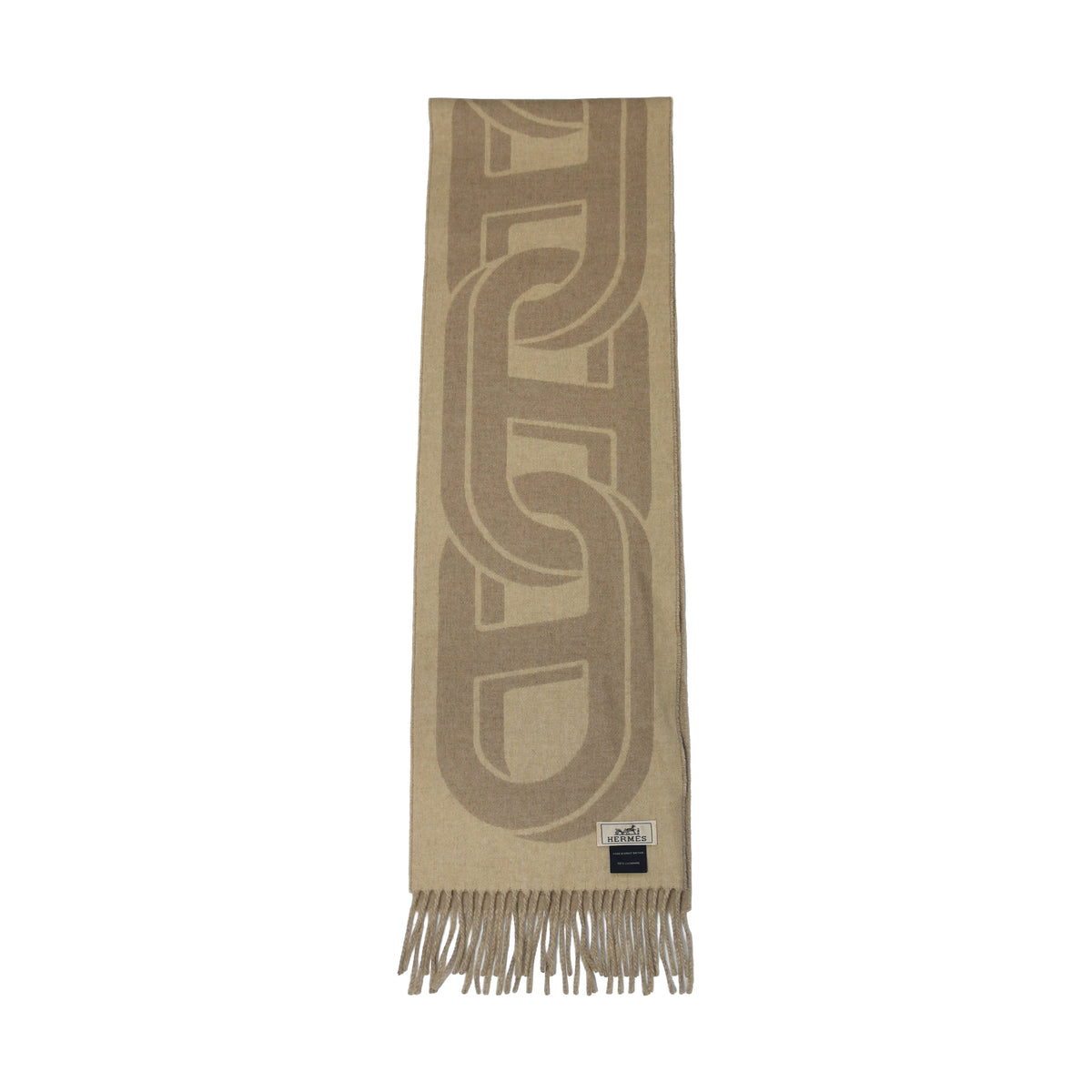 Hermes Maillons TGM Scarf Muffler Naturel Beige Chine