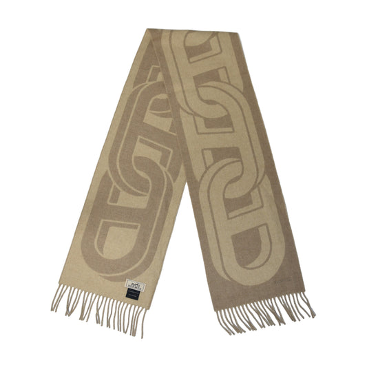 Hermes Maillons TGM Scarf Muffler Naturel Beige Chine