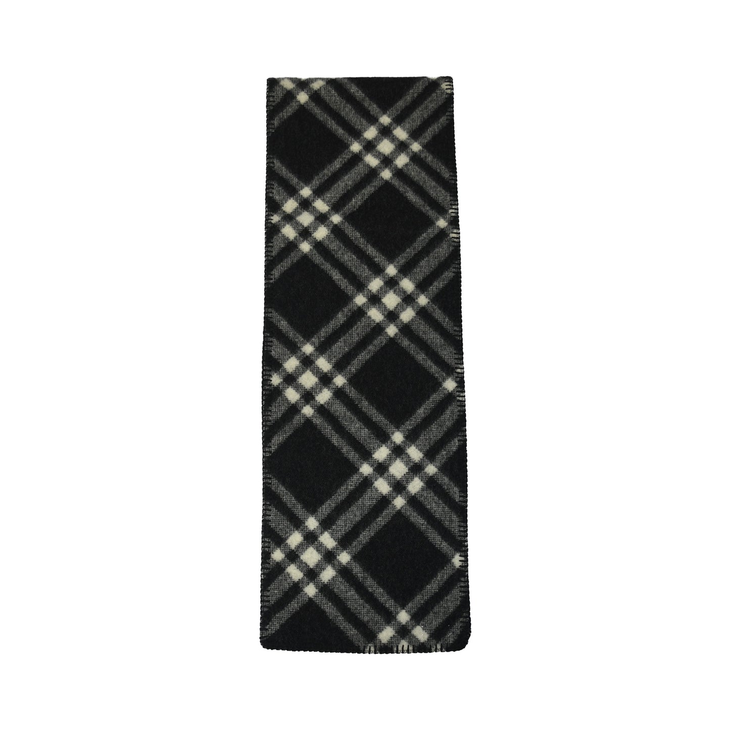 Burberry Check Boucle Scarf Black Oatmeal White