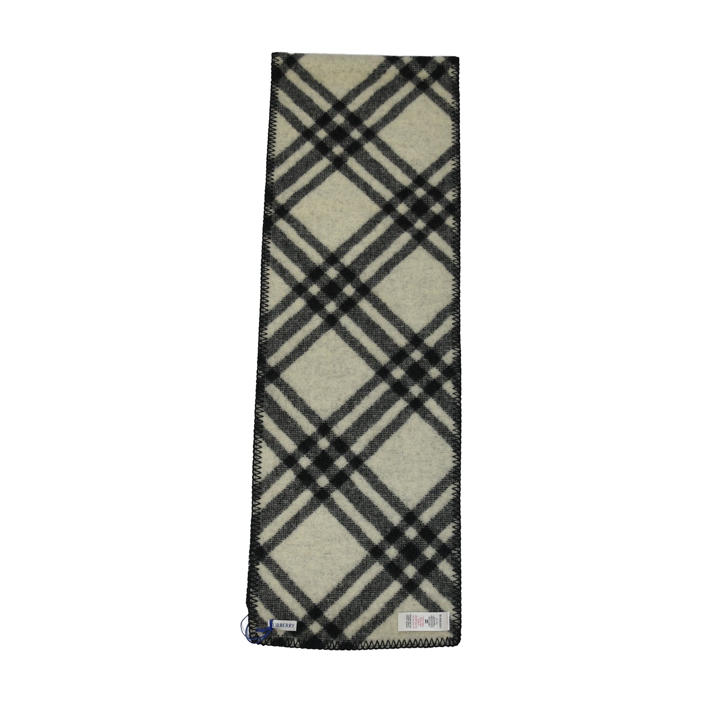 Burberry Check Boucle Scarf Black Oatmeal White