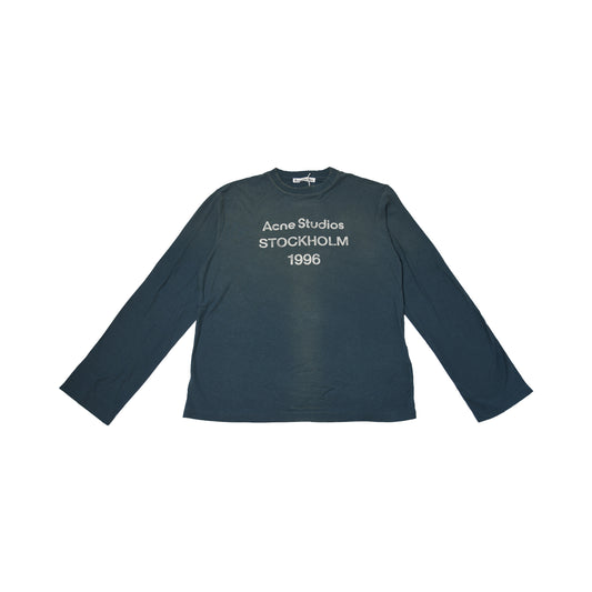 Acne Studios Sprayed 1996 Logo L/S T-Shirts Deep Blue