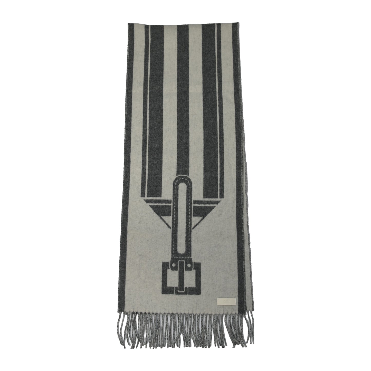 Hermes Casaque Cravache Scarf Gris Flanelle