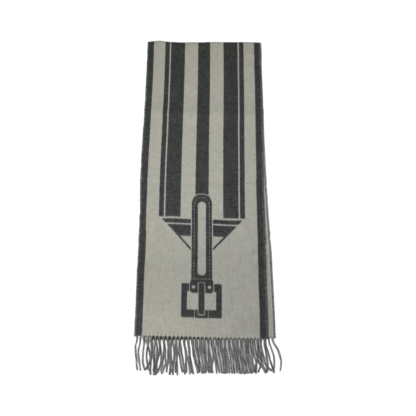 Hermes Casaque Cravache Scarf Gris Flanelle