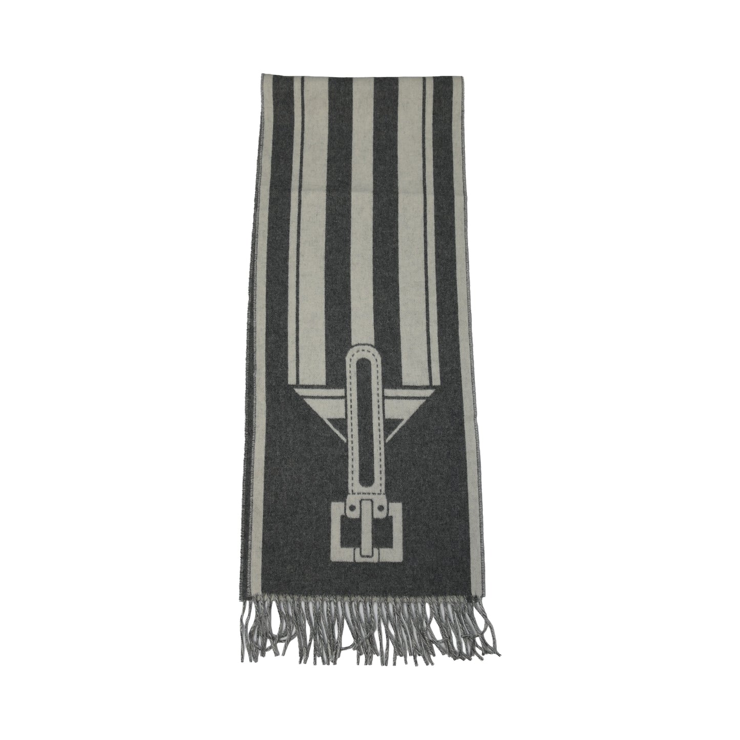 Hermes Casaque Cravache Scarf Gris Flanelle