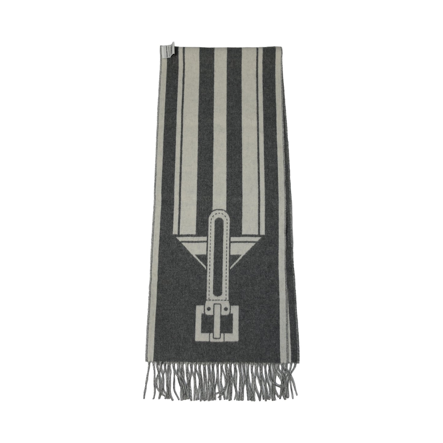 Hermes Casaque Cravache Scarf Gris Flanelle