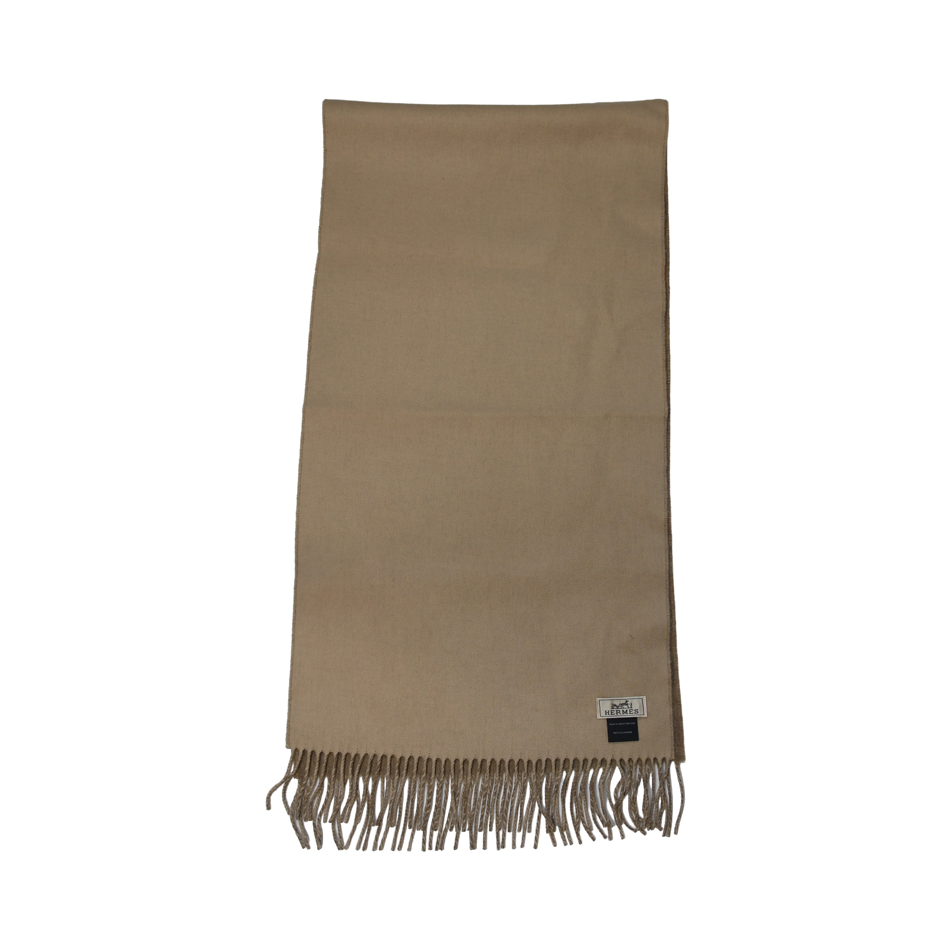 Hermes Cashmere Recto-Verso Scarf Muffler Camel Beige – NOBLEMARS