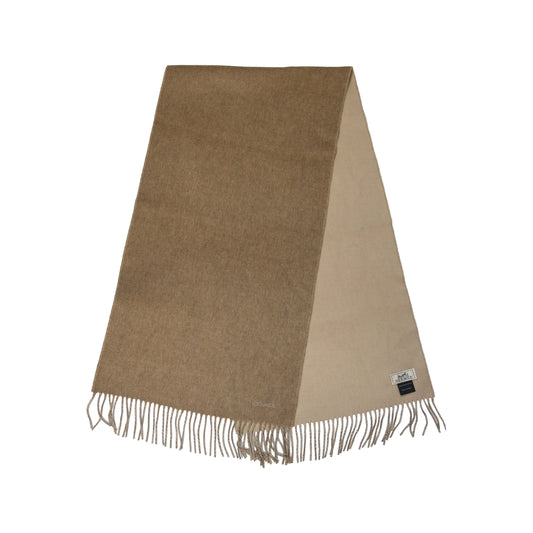 Hermes Cashmere Recto-Verso Scarf Muffler Camel Beige