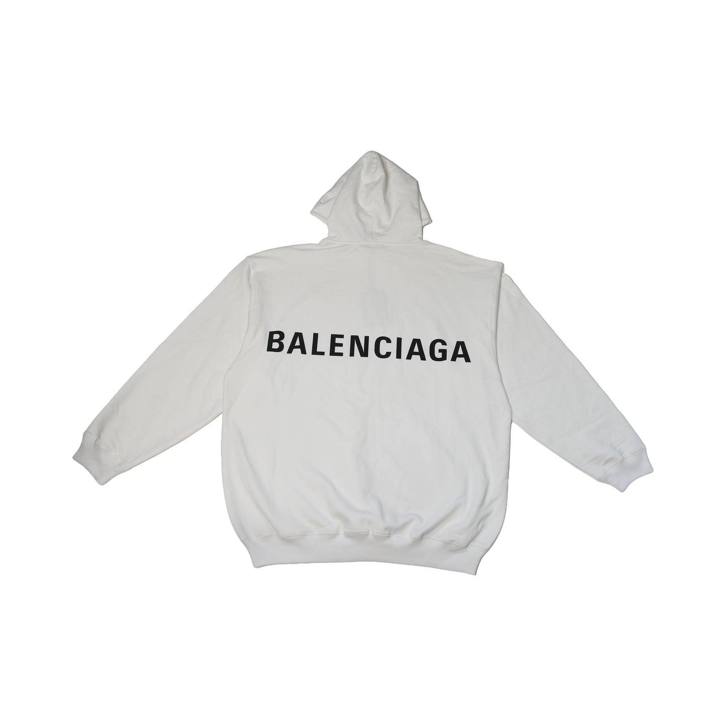 Balenciaga Back Logo Oversized Hoodie White