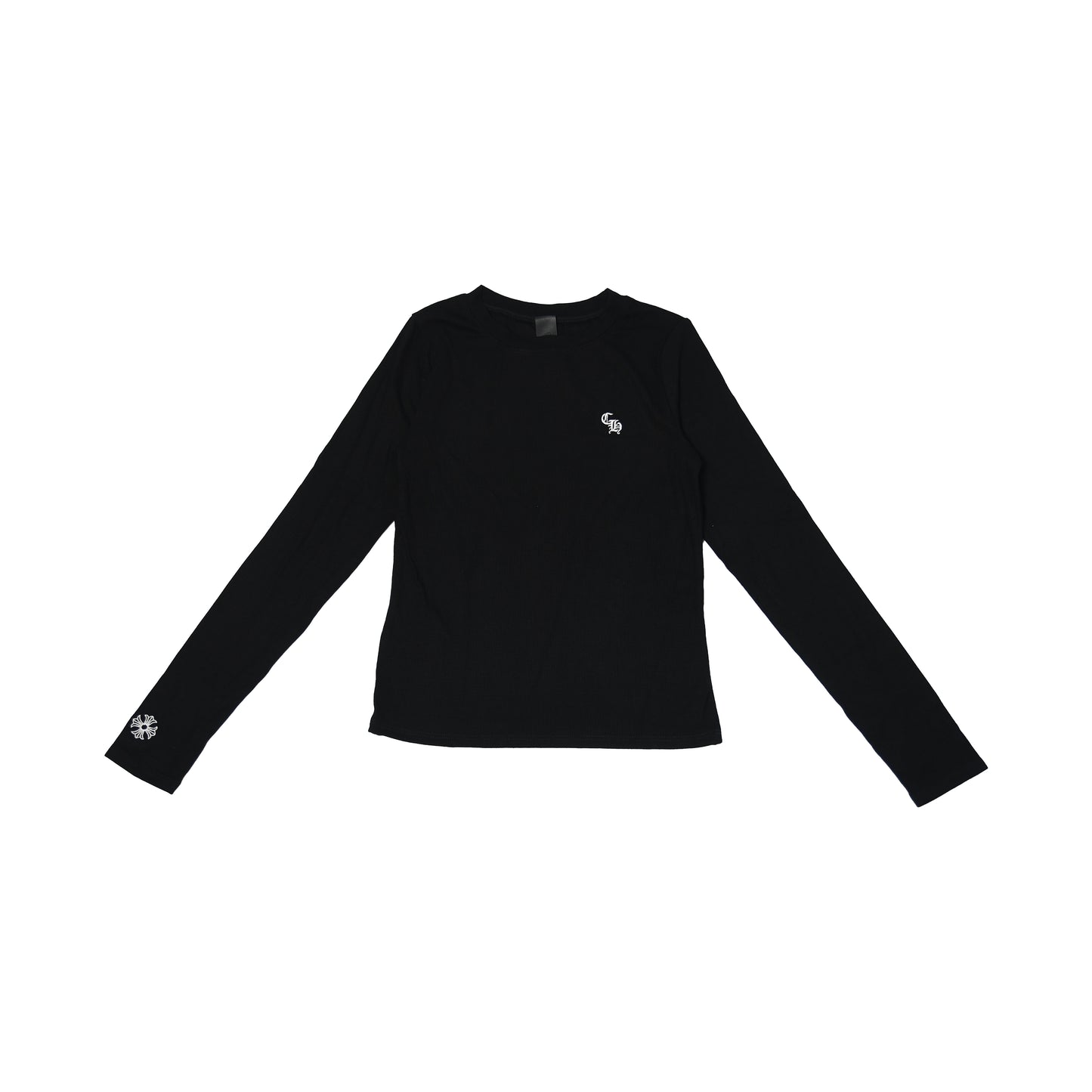 Chrome Hearts Embroidered CH Logo Cropped Knit Top Black