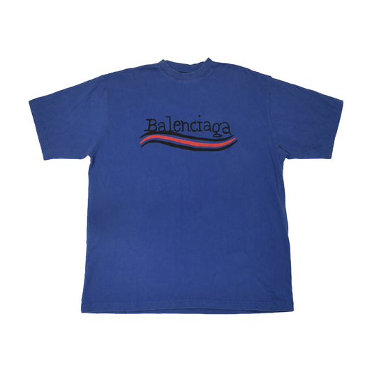 Balenciaga Political Campaign T-Shirts Royal Blue