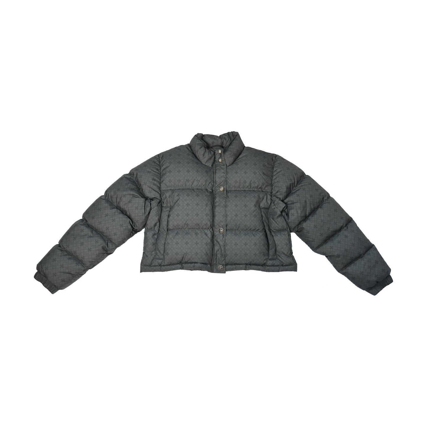 Chrome Hearts CH Plus Monogram Cropped Puffer Jacket Black Charcoal