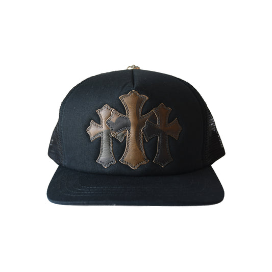 Chrome Hearts Camouflage Cemetery Cross Patch Trucker Hat Black-NOBLEMARS