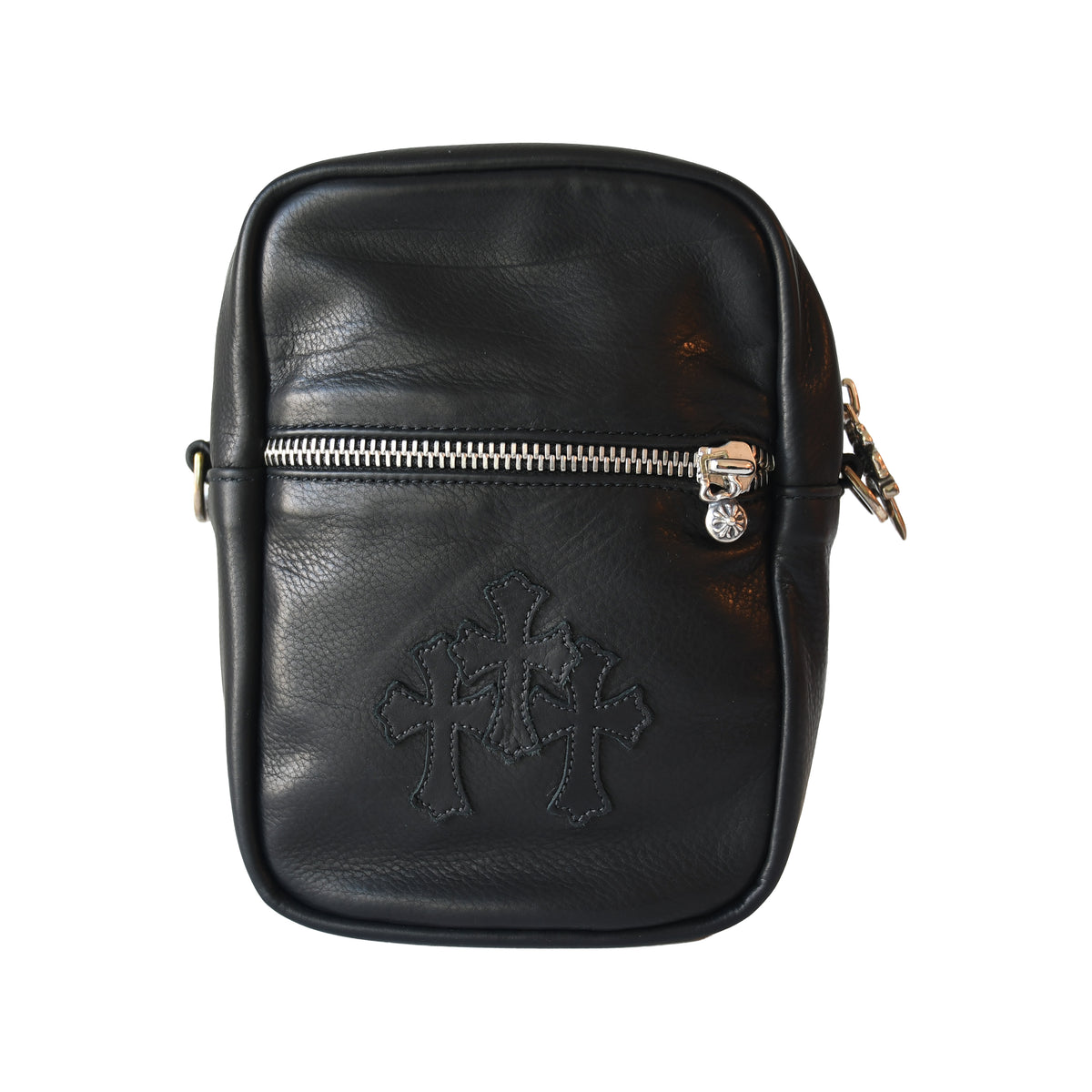 Chrome Hearts Taka Mini Three Cemetery Cross Patch Shoulder Bag Black-NOBLEMARS