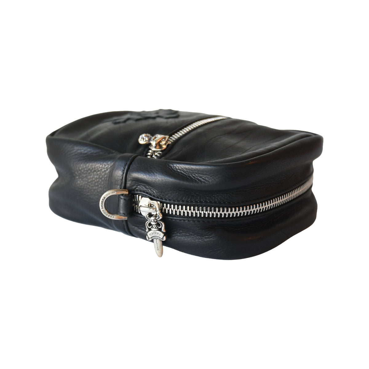 Chrome Hearts Taka Mini Three Cemetery Cross Patch Shoulder Bag Black-NOBLEMARS