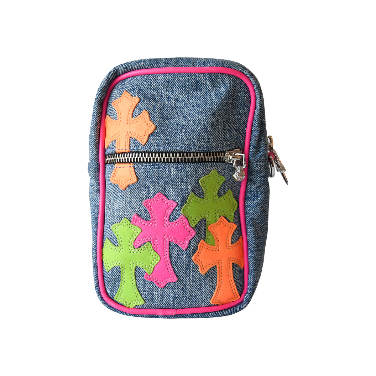 Chrome Hearts Mini Miami Art Basel Denim Cross Patch Taka Bag-NOBLEMARS