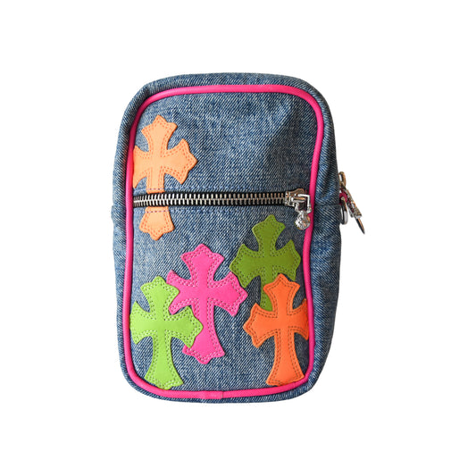 Chrome Hearts Mini Miami Art Basel Denim Cross Patch Taka Bag-NOBLEMARS