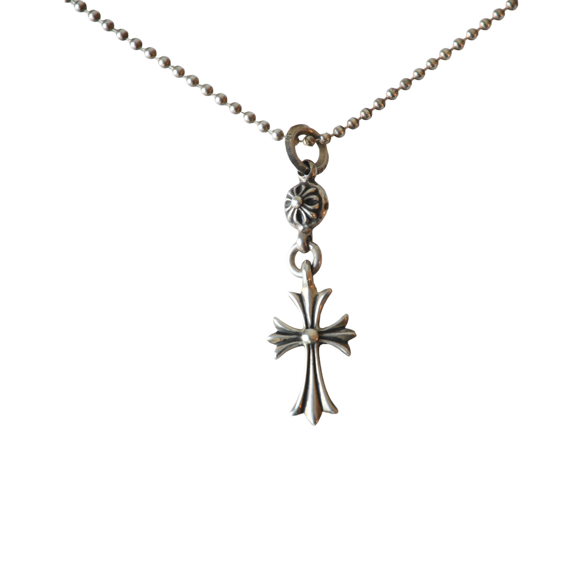 Chrome Hearts Small Cross and Plus Ball Pendant With Ball Chain-NOBLEMARS