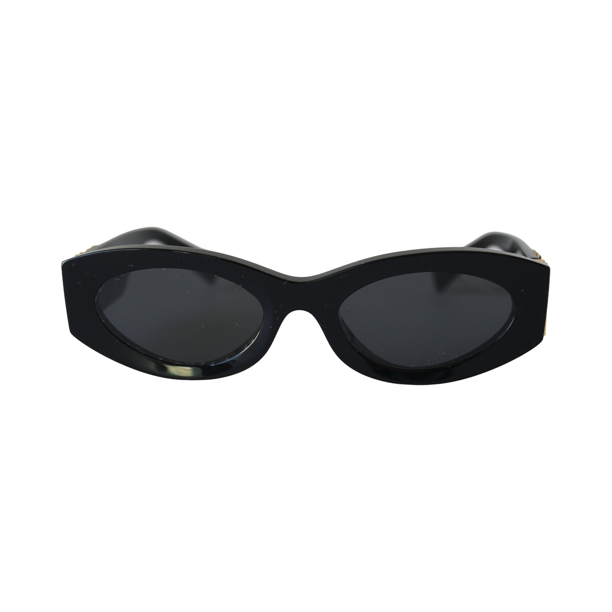 Miu Miu MU 11WS Oval Sunglasses Black-NOBLEMARS