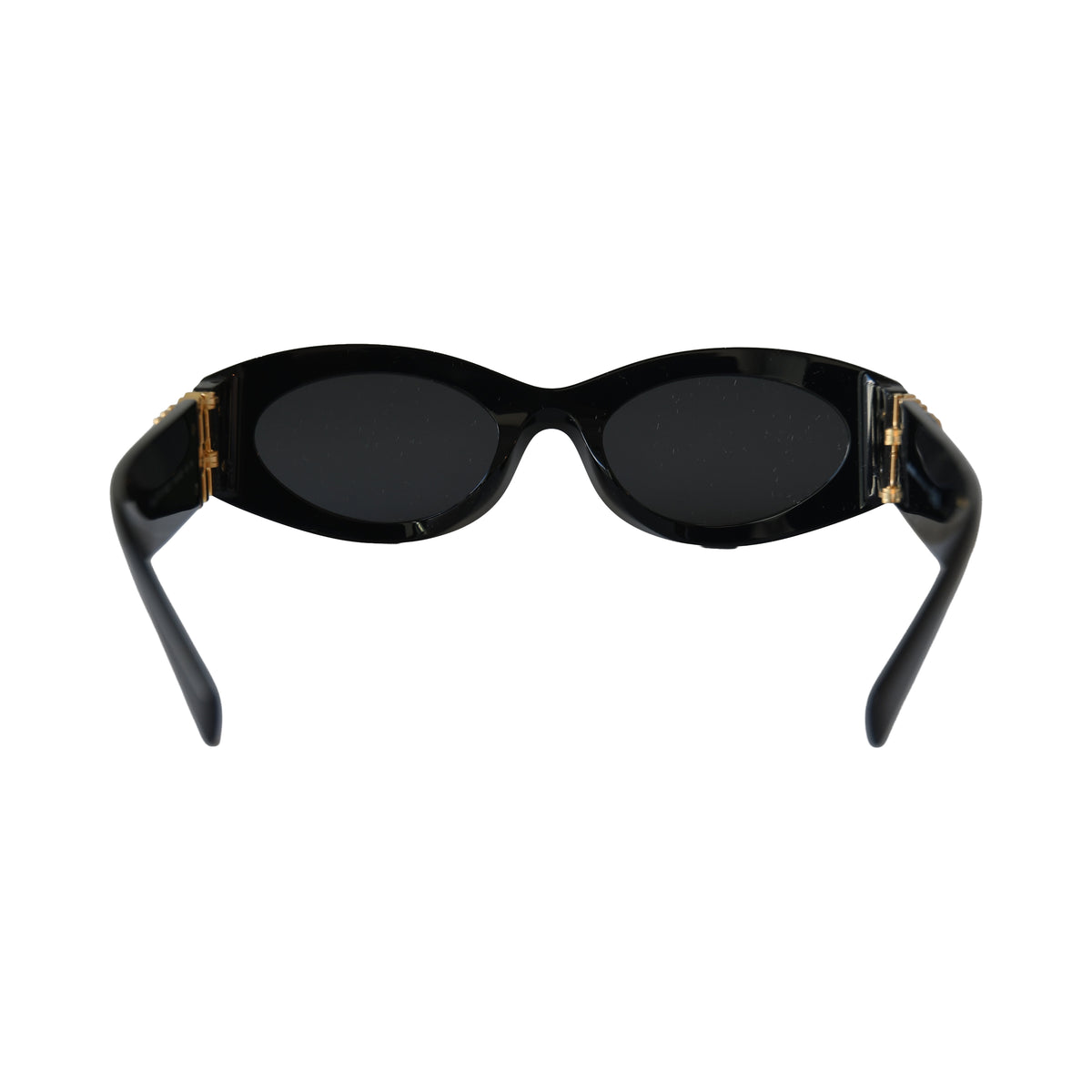 Miu Miu MU 11WS Oval Sunglasses Black-NOBLEMARS
