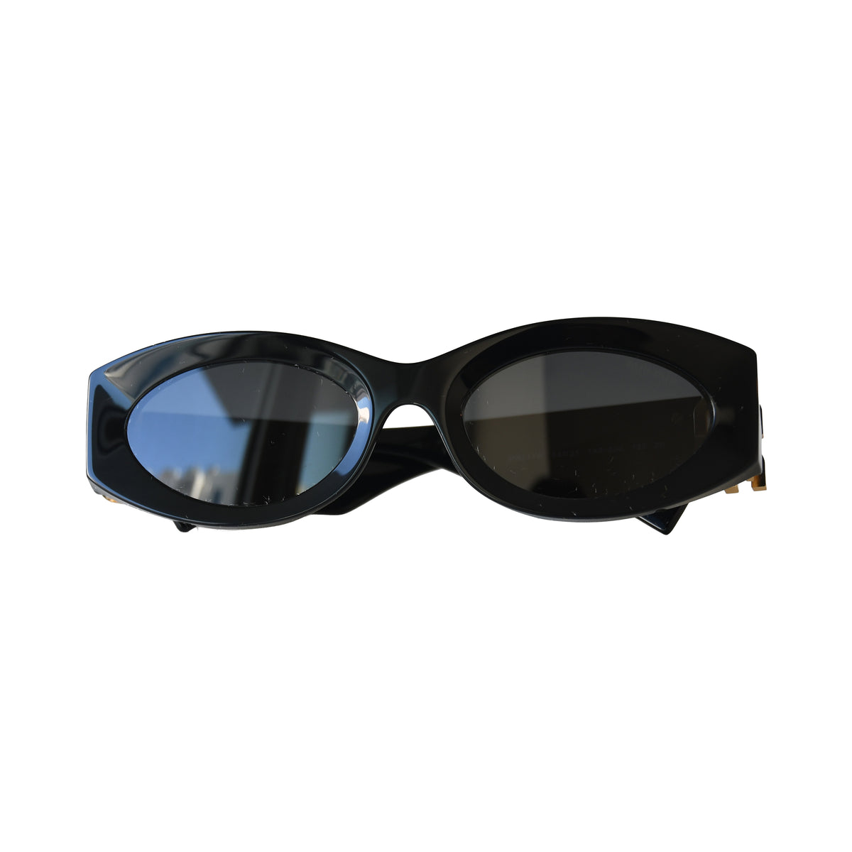 Miu Miu MU 11WS Oval Sunglasses Black-NOBLEMARS