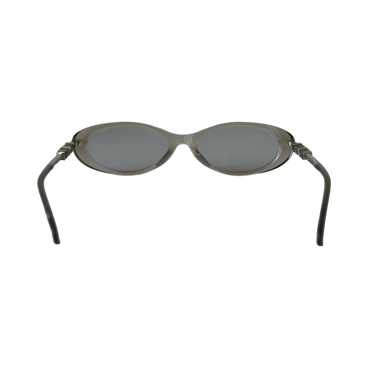 Chanel Oval Acetate Metal Sunglasses Light Grey-NOBLEMARS