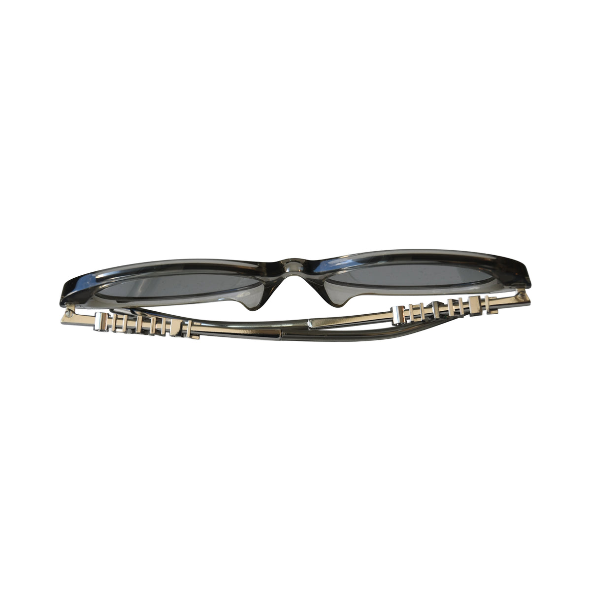 Chanel Oval Acetate Metal Sunglasses Light Grey-NOBLEMARS
