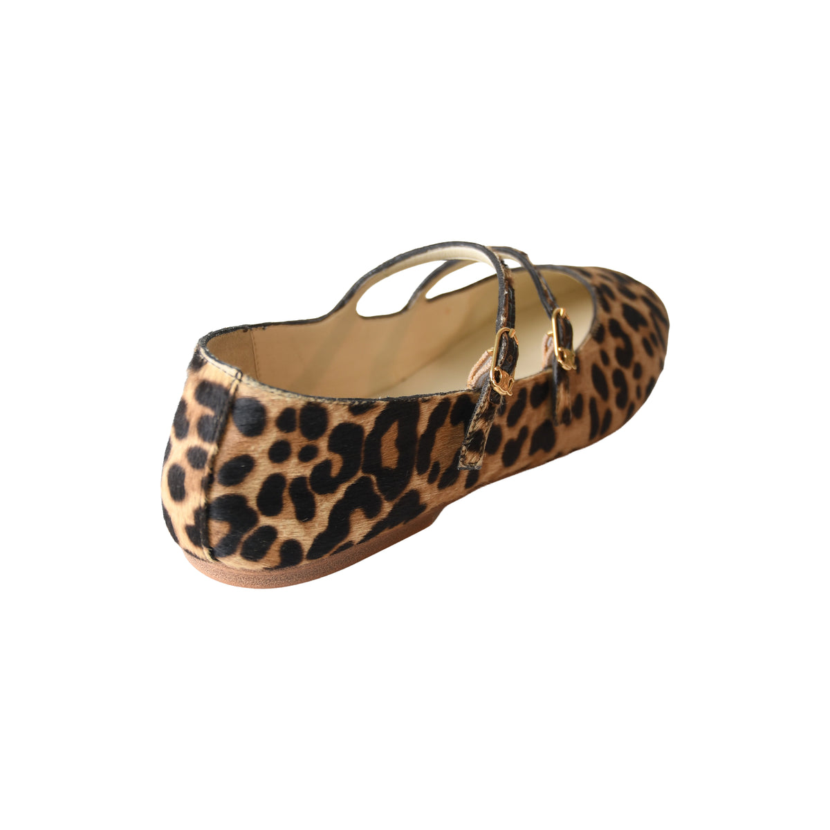 Celine Les Ballerines Double Strap Ballerina Flat Leopard