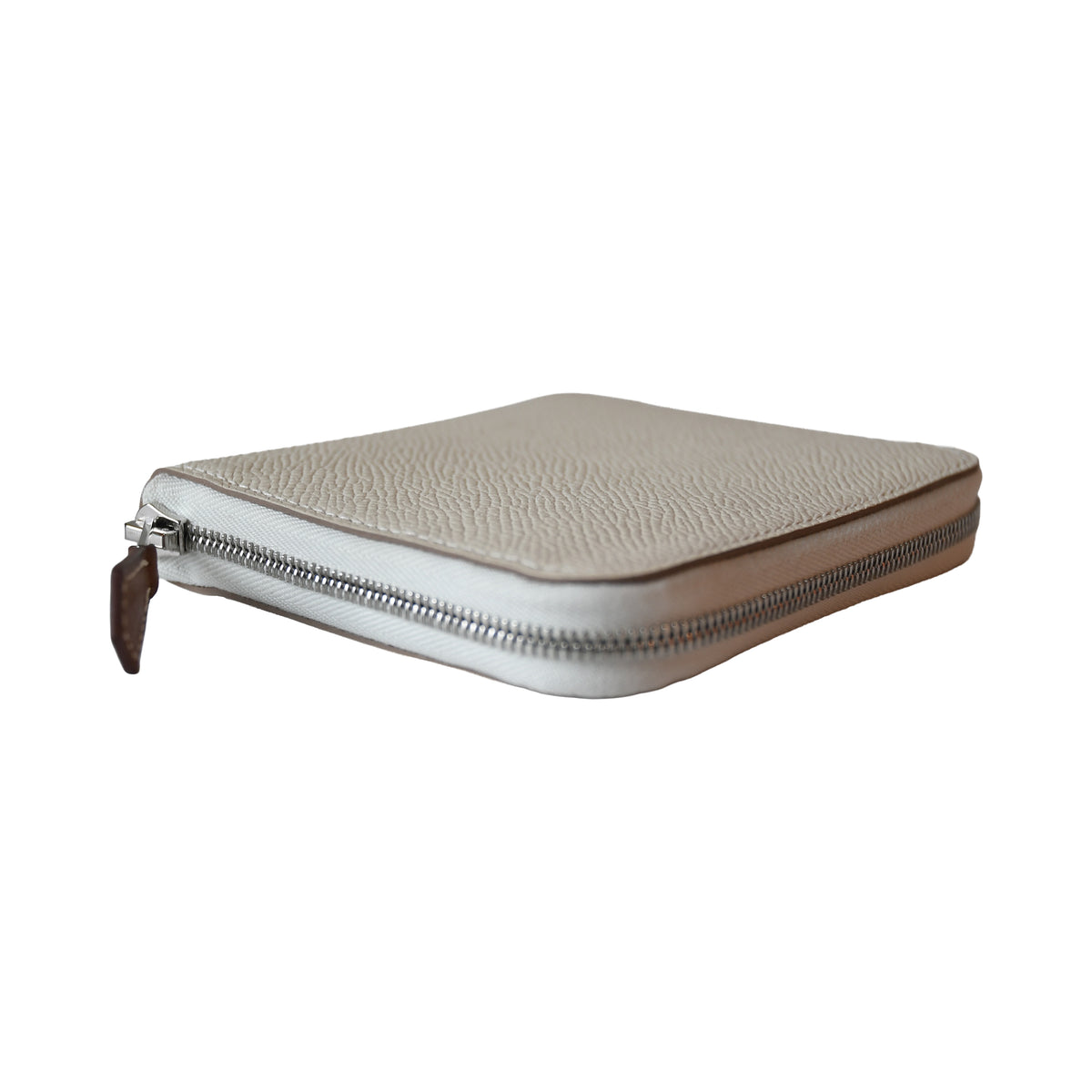 Hermes Silk'In Compact Wallet White