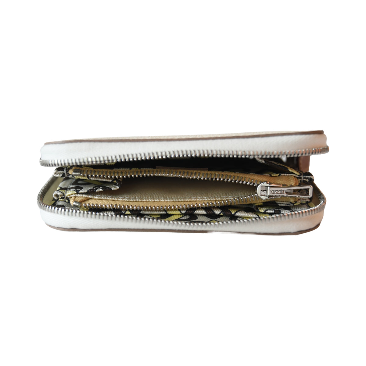 Hermes Silk'In Compact Wallet White