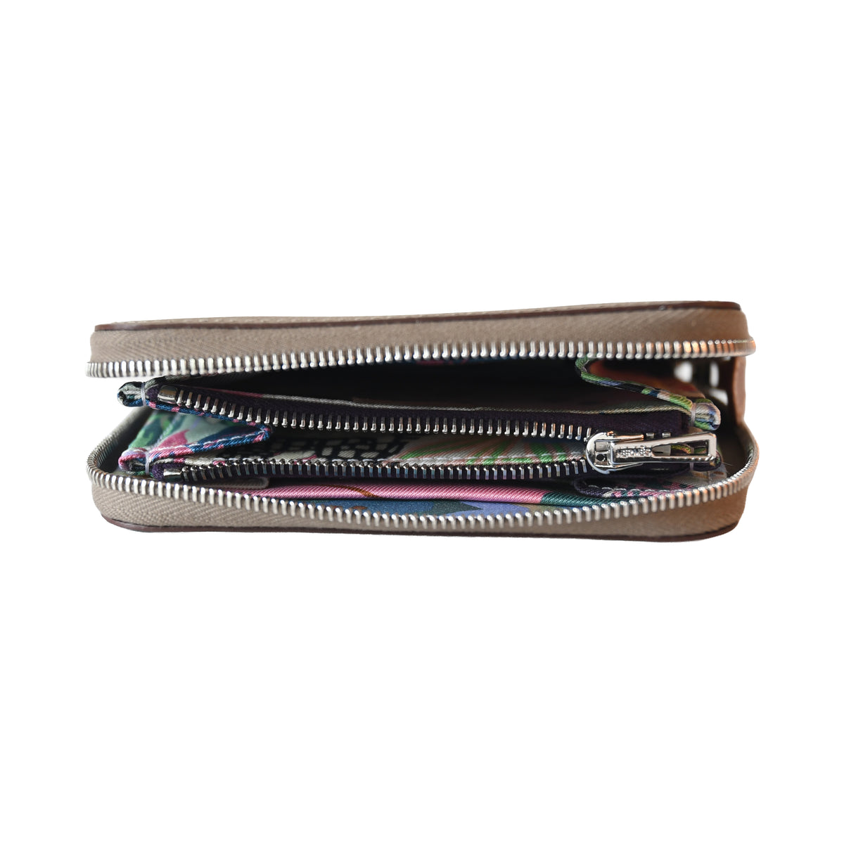 Hermes Silk'In Compact Wallet Etoupe