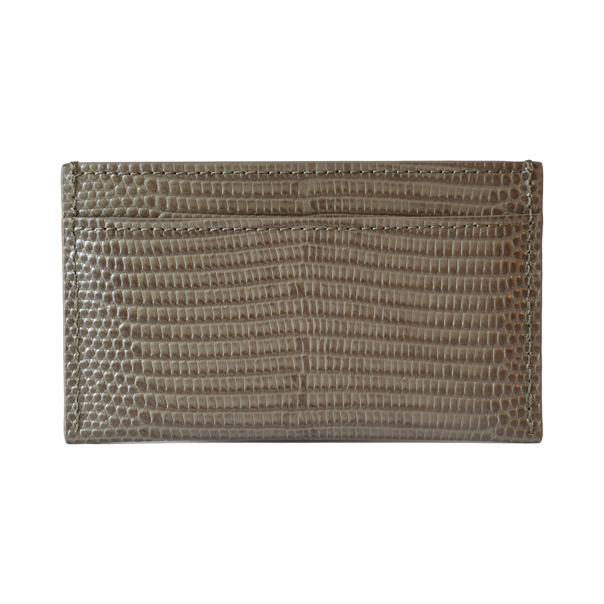 Chanel Classic Lizard Embossed Calfskin Dark Khaki Gold