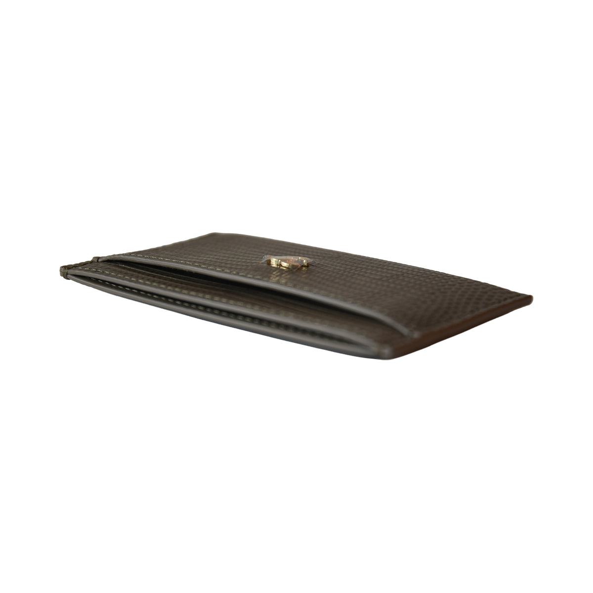 Chanel Classic Lizard Embossed Calfskin Dark Khaki Gold