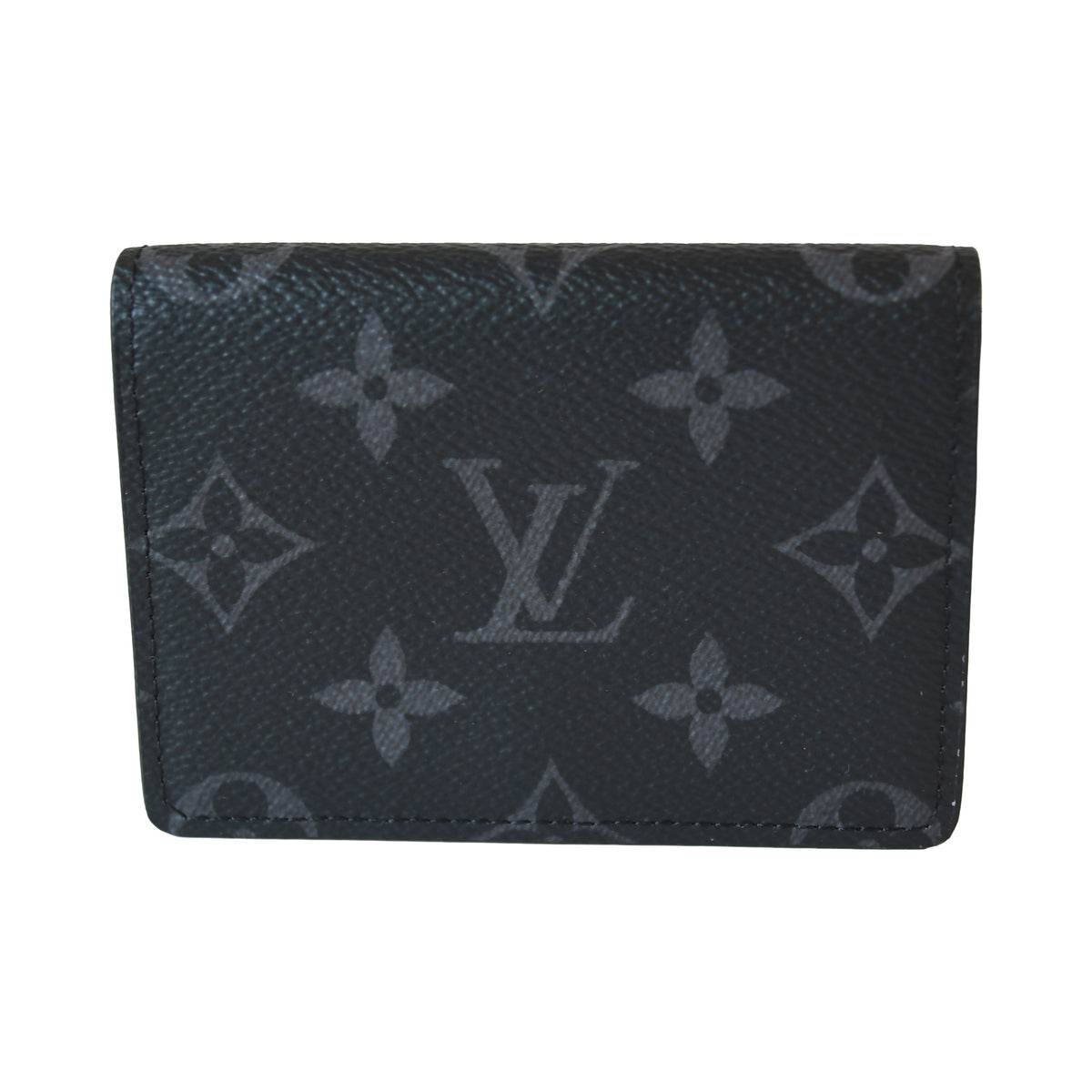 Louis Vuitton Monogram Envelope Business Card Holder Black Grey