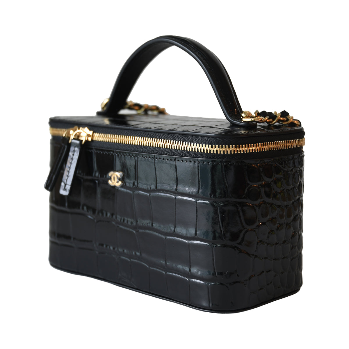 Chanel 26B Classic Horizontal Vanity Case With Top Handle Black