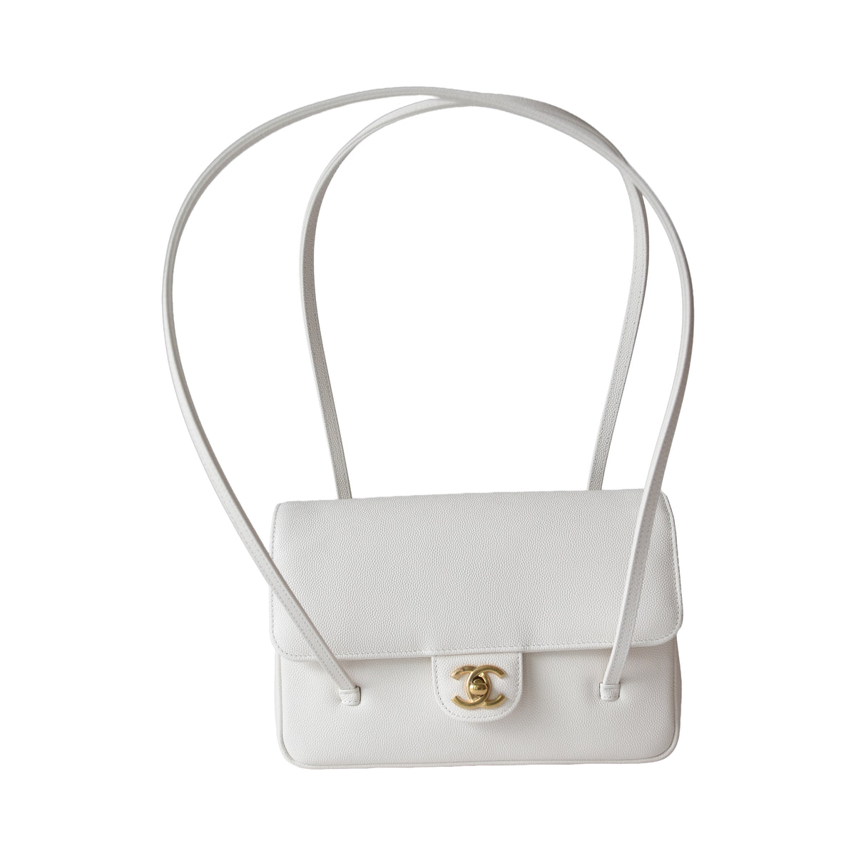 Chanel Small Preppy Coco Flap Bag White