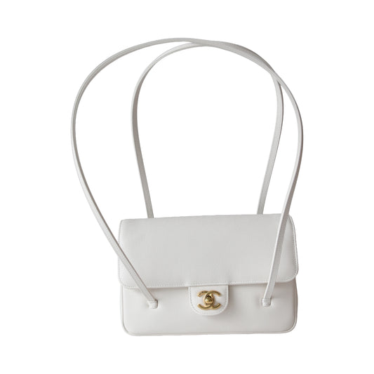 Chanel Small Preppy Coco Flap Bag White
