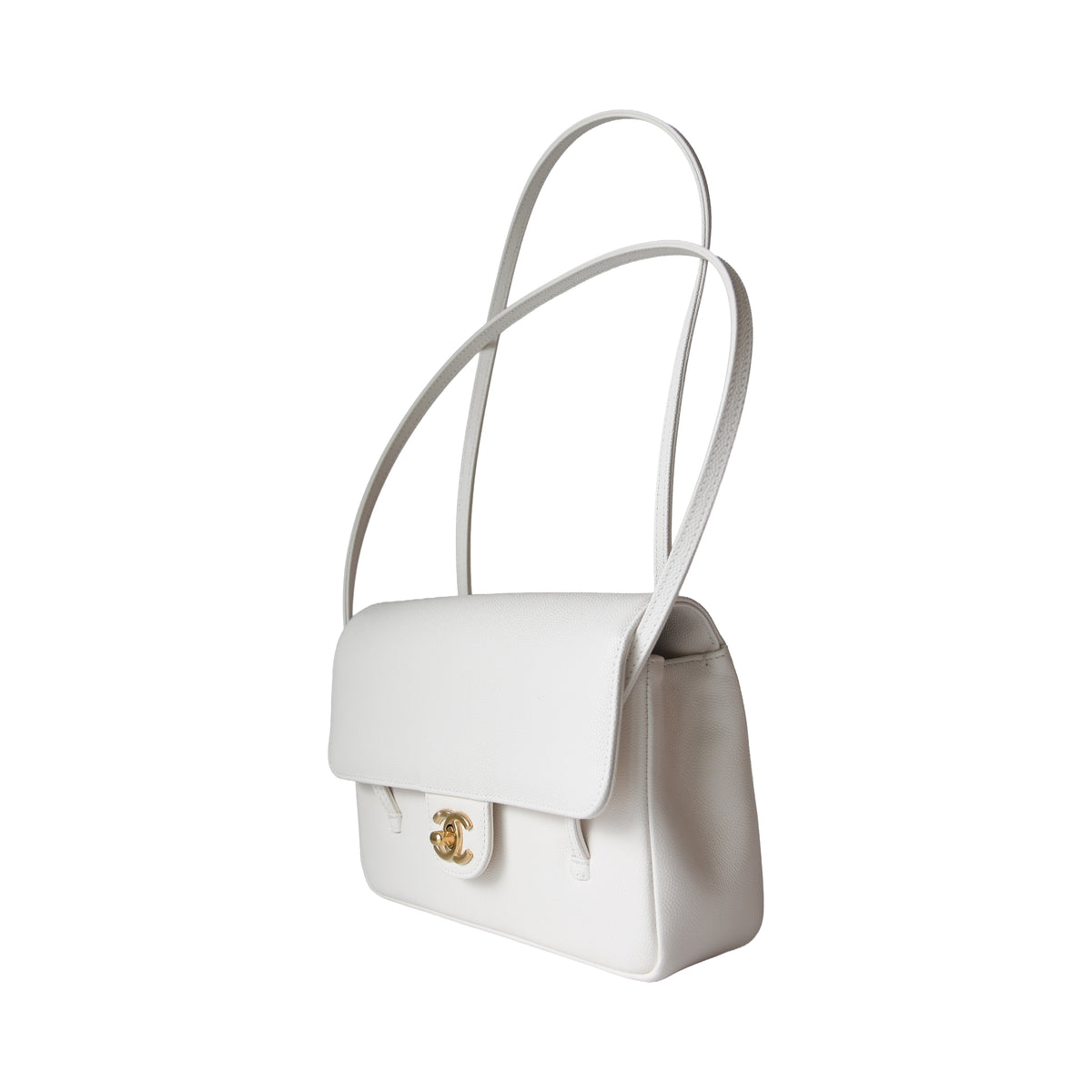 Chanel Small Preppy Coco Flap Bag White